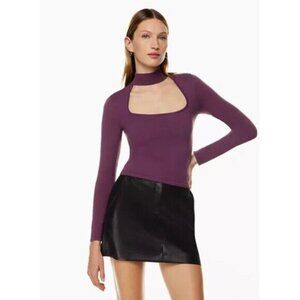 NWT Aritzia Babaton Florine Sculpt Knit Sweater Medium Dewberry Purple